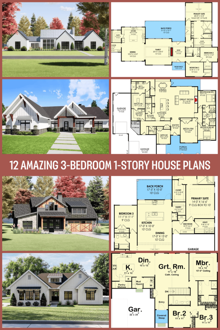 12 Amazing 3-Bedroom 1-Story House Plans