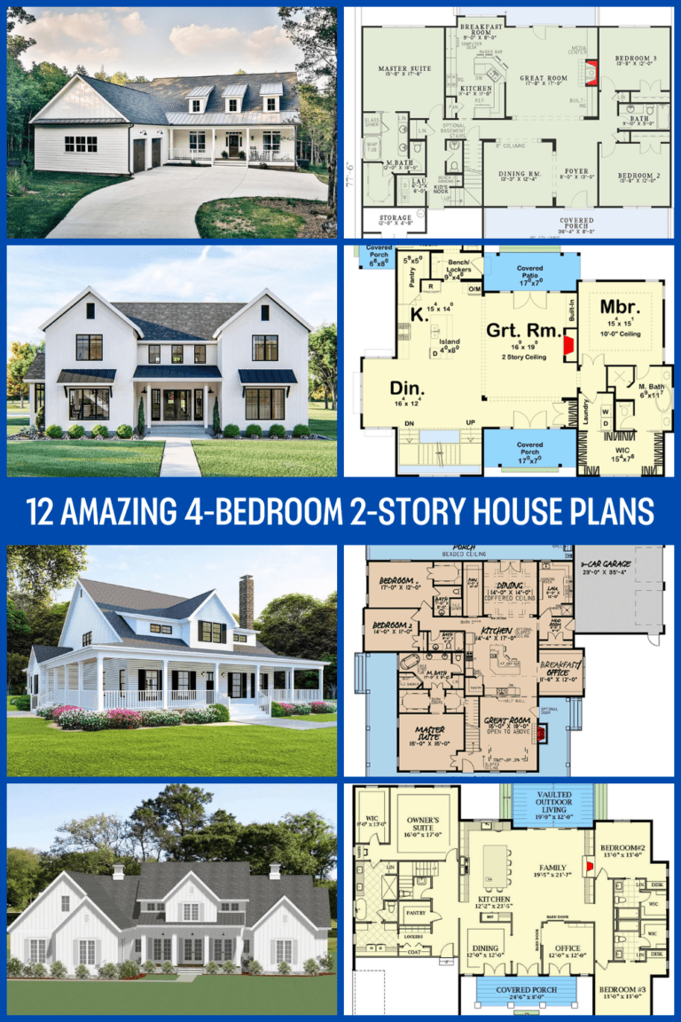 12 Popular 4-Bedroom 2-Story House Plans