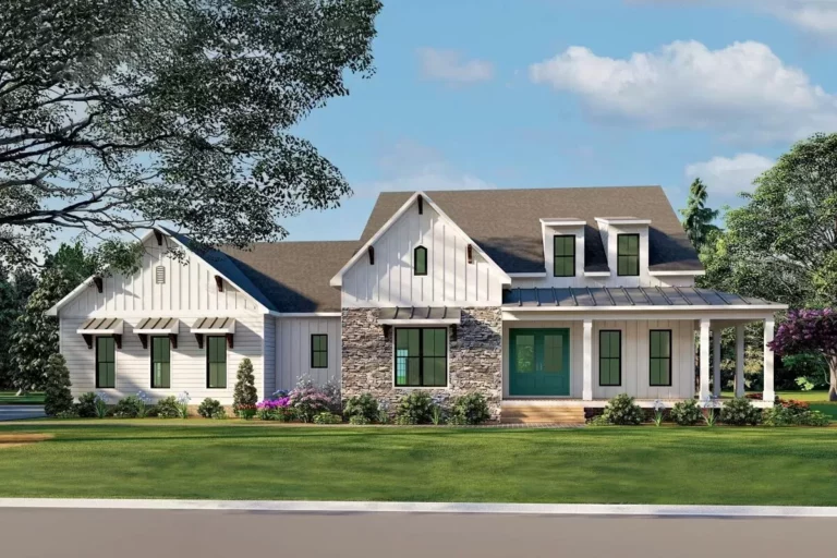 Modern 2-Story 4-Bedroom Farmhouse with Flexible Loft Space (Floor Plan)