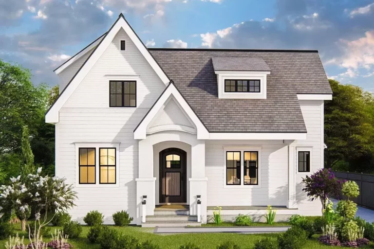 4-Bedroom 2-Story Traditional Cottage House with Detached Garage (Floor Plan)