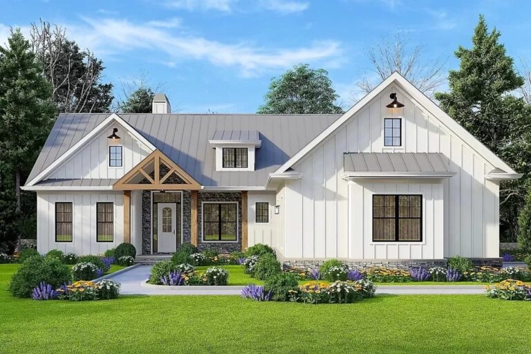 5-Bedroom 1-Story Country Farmhouse with Unfinished Lawn and Garden Center (Floor Plan)