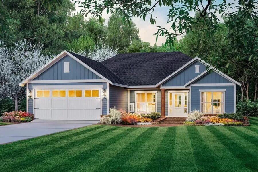 Split Level Ranch Style House 3-Bedroom 1-Story Country Ranch Home with Split Bedrooms (Floor Plan)