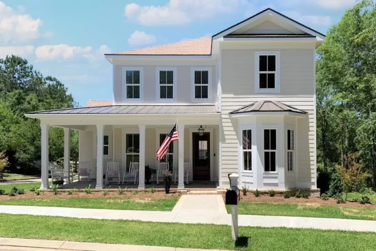 Two-Story 4-Bedroom Southern House with an L-shaped Front Porch (Floor Plan)