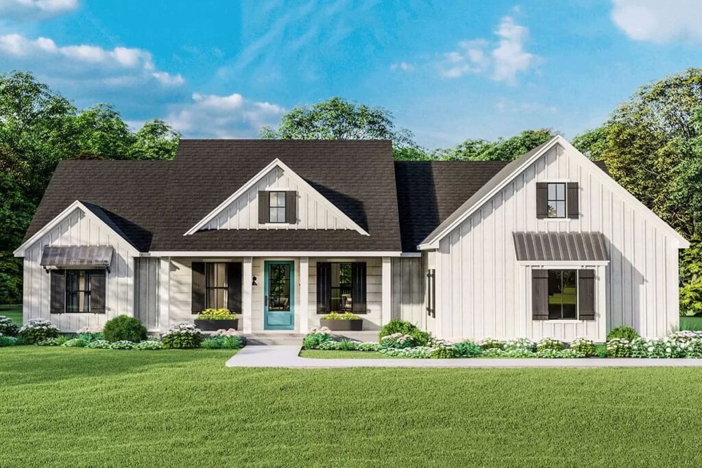 5-Bedroom 2-Story Modern Farmhouse with Mudroom with Built-in Cubbies (Floor Plan)