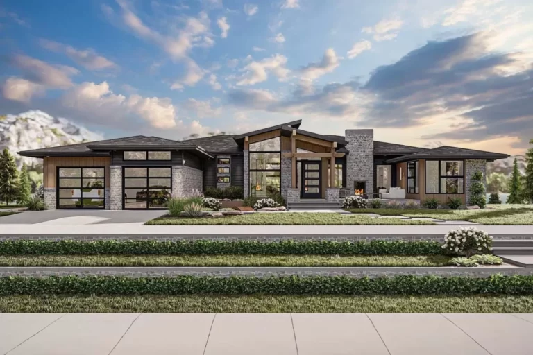 1-Story 5-Bedroom Modern Mountain House with Panoramic Views Expansion (Floor Plan)