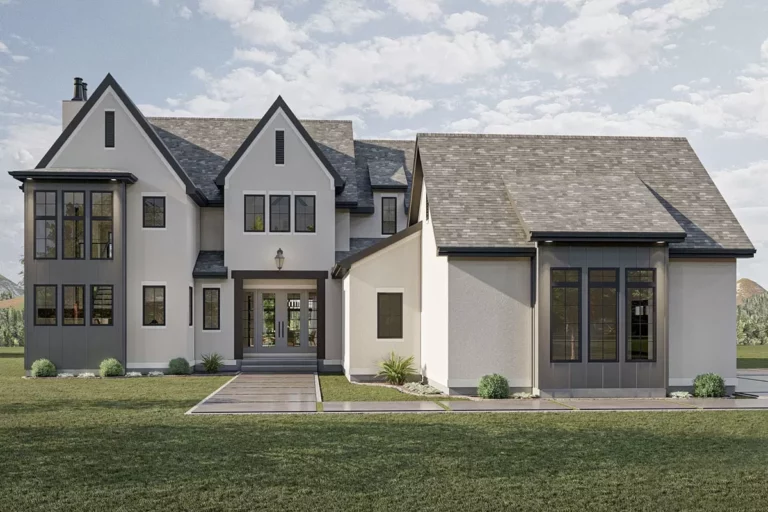 4-Bedroom Dual-Story Transitional House with 2-Story Great Room (Floor Plan)