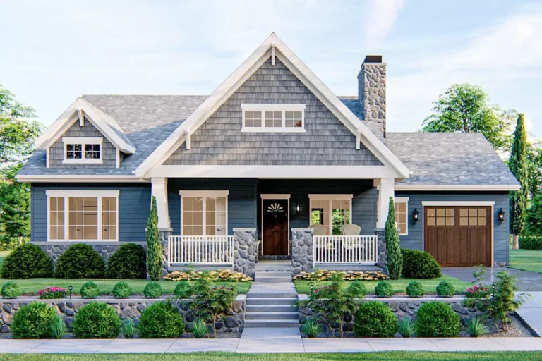 3-Bedroom 1-Story Cottage House with Open Floor Plan (Floor Plan)