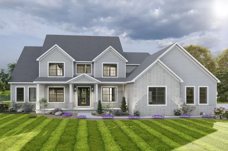 Dual-Story 4-Bedroom Farmhouse with Upstairs Game Room (Floor Plan)