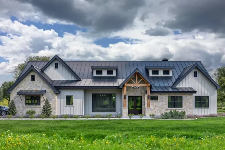 4-Bedroom 1-Story New American House with Outdoor Living Space (Floor Plan)