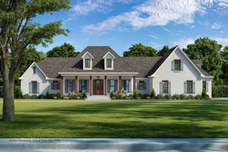 5-Bedroom 1-Story Southern-Style Farmhouse with Optionally Finished Bonus Room (Floor Plan)