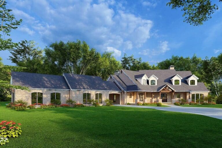 5-Bedroom 2-Story Traditional House with Angled Layout (Floor Plan)