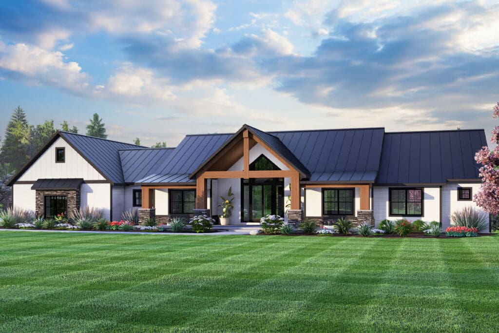 5-Bedroom 1-Story Mountain Ranch House with Rear Views (Floor Plan)