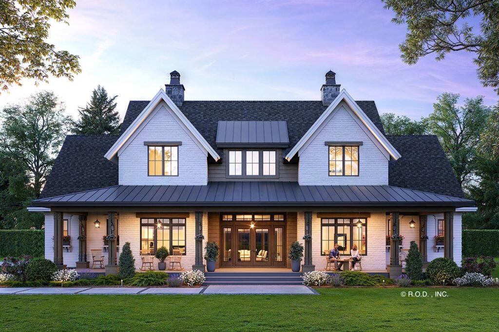 4-Bedroom 2-Story Modern Farmhouse With Bonus Room and Side-Entry Garage (Floor Plan)