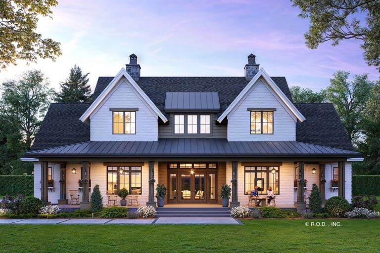 4-Bedroom 2-Story Modern Farmhouse With Bonus Room and Side-Entry Garage (Floor Plan)