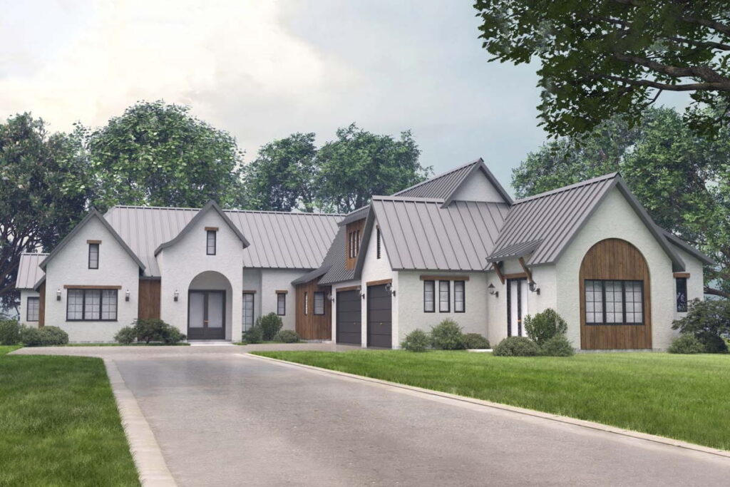 4-Bedroom One-Story Transitional House with Private Home Office (Floor Plan)