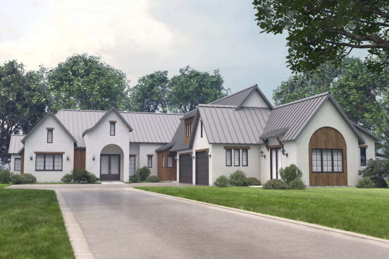 4-Bedroom One-Story Transitional House with Private Home Office (Floor Plan)