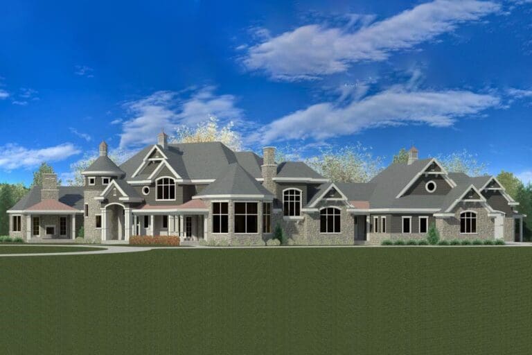 5-Bedroom Dual-Story Home with Sports Court and Media Room (Floor Plan)