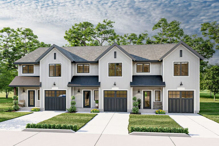9-Bedroom 2-Story Multi-Family Home with 3-Car Attached Garage (Floor Plan)