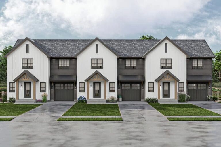 Massive 9-Bedroom 2-Story Farmhouse With Attached Garage and Open Concept Living (Floor Plan)