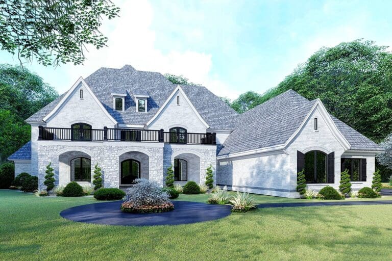 5-Bedroom 2-Story Modern Farmhouse With Mediterranean Flair and Dual Master Suites (Floor Plan)