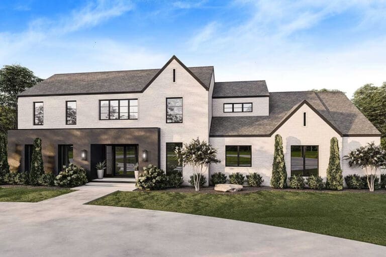 5-Bedroom 2-Story Contemporary Country Home with Gym and Playroom (Floor Plan)