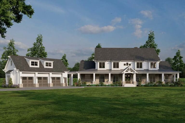 4-Bedroom 2-Story Farmhouse with Bonus Hobby Room (Floor Plan)