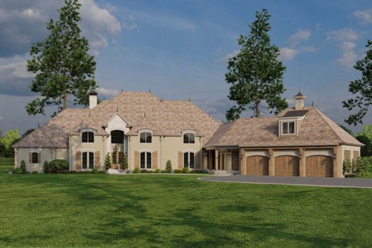 4-Bedroom One-Story European Home with Flex Room (Floor Plan)