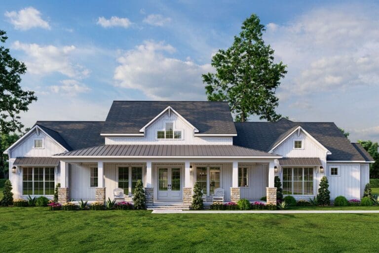 3-Bedroom 1-Story Modern Farmhouse with Bonus Over Garage (Floor Plan)