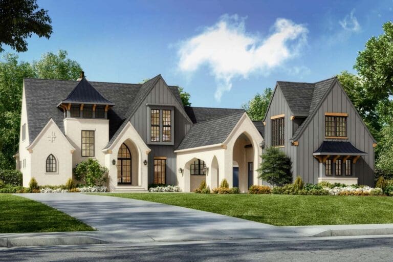 5-Bedroom 2-Story Transitional House with Porte-Cochere (Floor Plan)