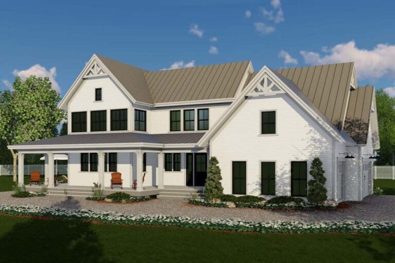 4-Bedroom 2-Story Modern Farmhouse With Bonus Room and Side-Entry 3-Car Garage (Floor Plan)