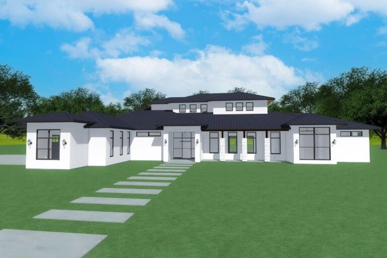 4-Bedroom 2-Story Modern Farmhouse With Bonus Loft & Rear Porch (Floor Plan)