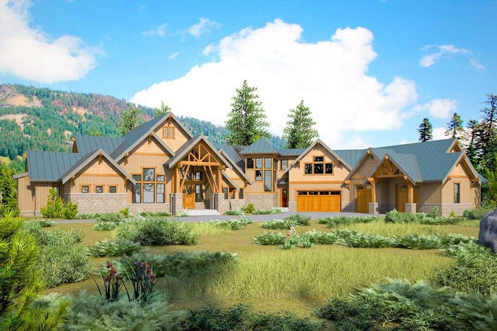 4-Bedroom 2-Story European Modern Farmhouse With Courtyard Garage and Bonus Space (Floor Plan)