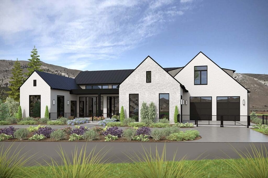 4-Bedroom 2-Story Luxury Farmhouse With Vaulted Ceilings and Outdoor Living (Floor Plan)