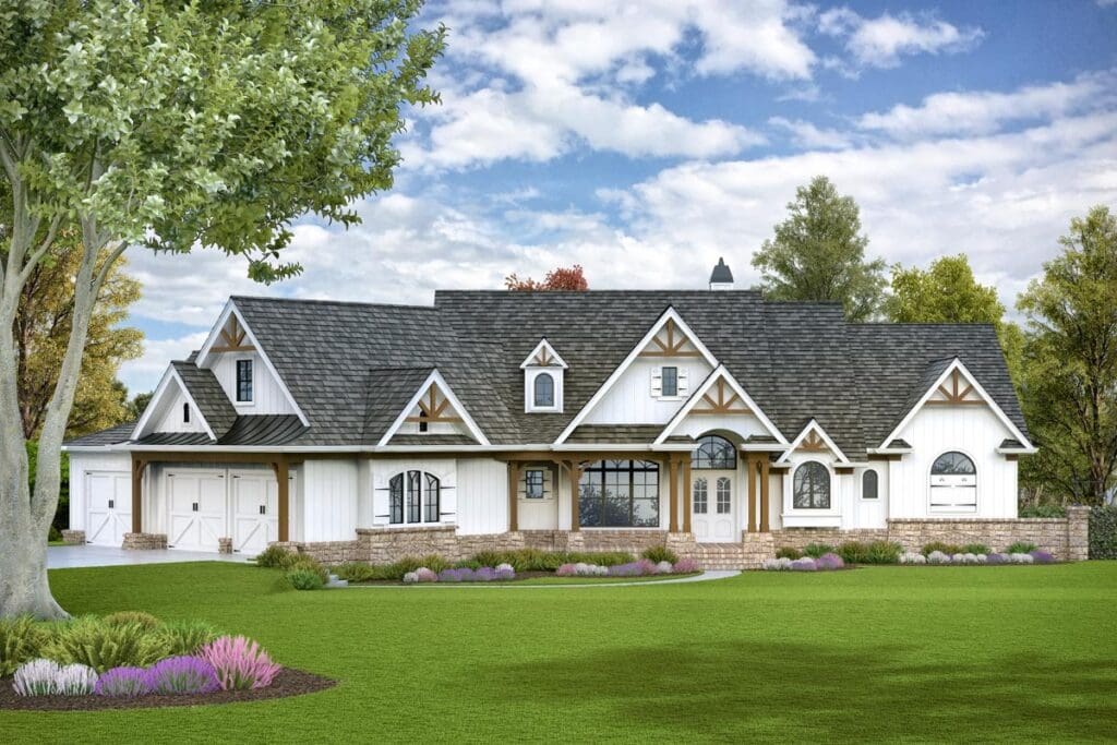 5-Bedroom 1-Story New American House with Two Walk-In Pantries (Floor Plan)