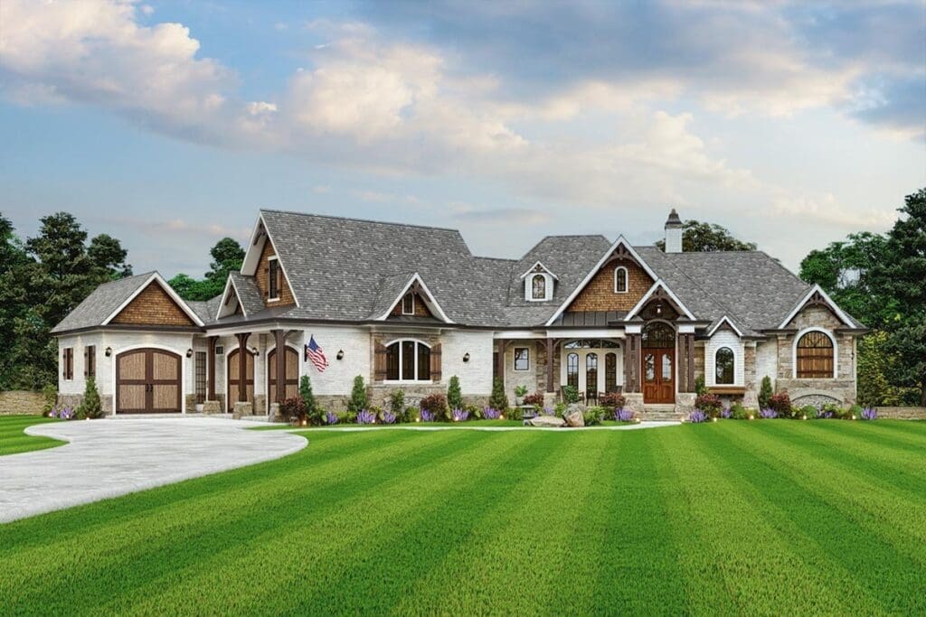 5-Bedroom 1-Story European Modern Farmhouse With Bonus Space and Optional Lower Level (Floor Plan)