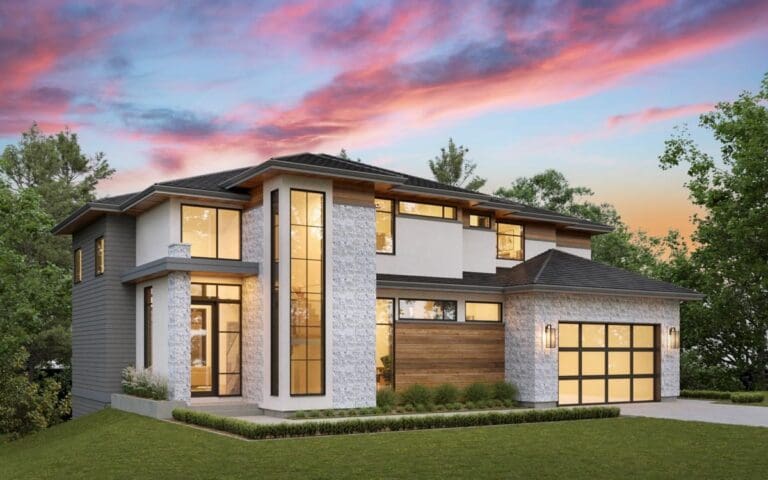4-Bedroom Two-Story Modern Northwest Home with Two-Story Great Room (Floor Plan)