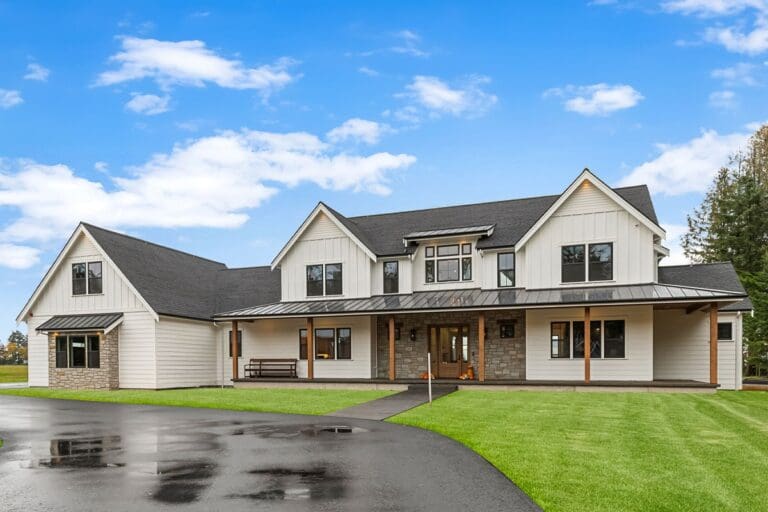 4-Bedroom 2-Story Modern Farmhouse with Outdoor Fireplace (Floor Plan)