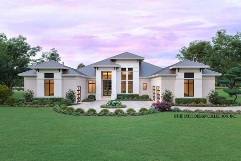 4-Bedroom One-Story Transitional House with 3-Car Garage and Cabana (Floor Plan)