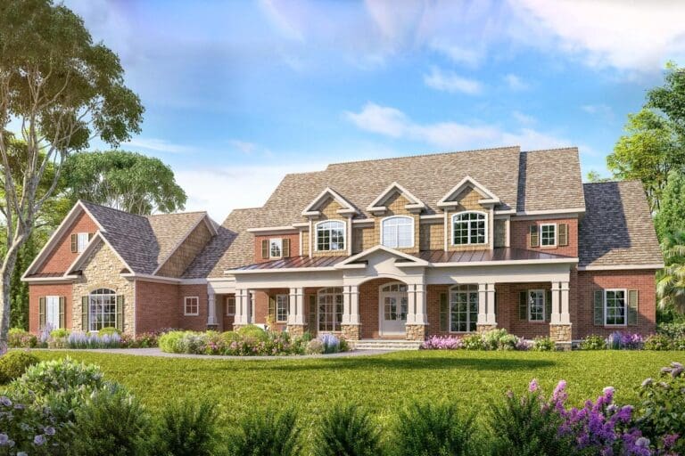 4-Bedroom 2-Story Modern Farmhouse With Bonus Room and Side-Entry Garage (Floor Plan)