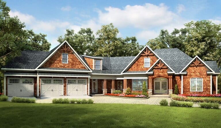 4-Bedroom 2-Story Modern Farmhouse With Optional Lower Level and Courtyard Garage (Floor Plan)