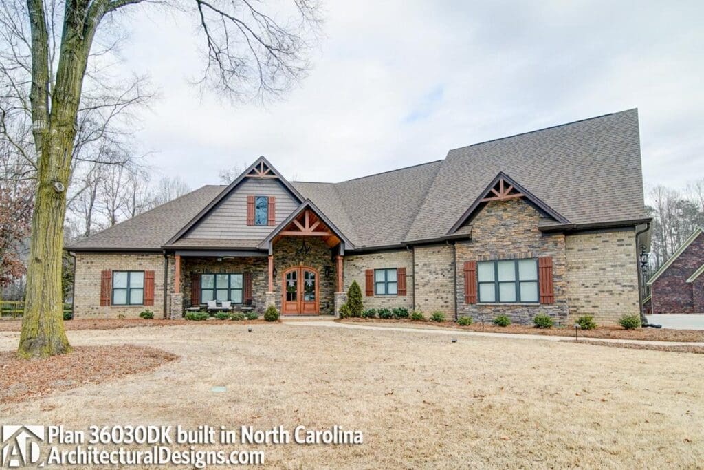 6-Bedroom One-Story Mountain Craftsman House with Home Theater and Game Room (Floor Plan)