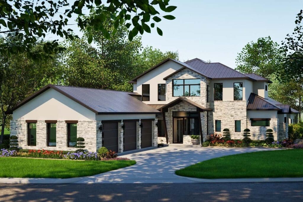 4 or 5-Bedroom 2-Story Modern Farmhouse With Flexible Bonus Space and Outdoor Living (Floor Plan)