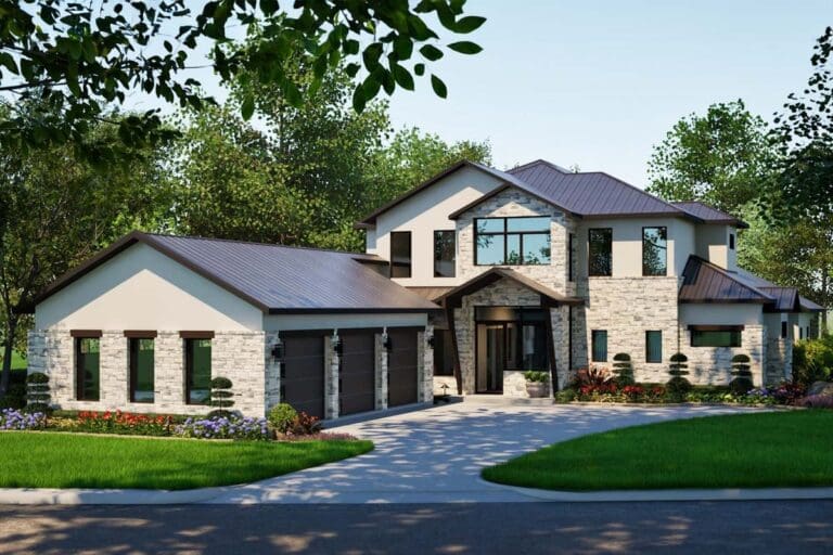 4 or 5-Bedroom 2-Story Modern Farmhouse With Flexible Bonus Space and Outdoor Living (Floor Plan)