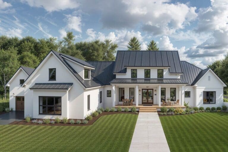 1-Story 3-Bedroom Modern Farmhouse with Optionally Finished Bonus Level (Floor Plan)