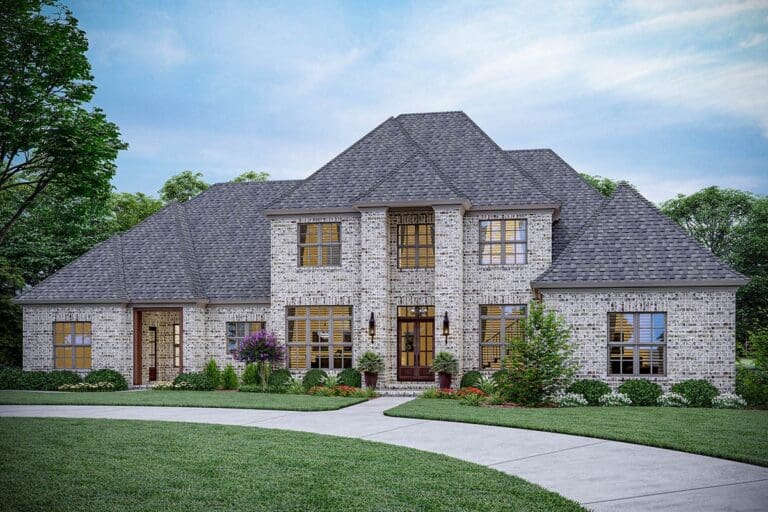 5-Bedroom 2-Story Modern Farmhouse With 4-Car Side Garage and Bonus Room (Floor Plan)