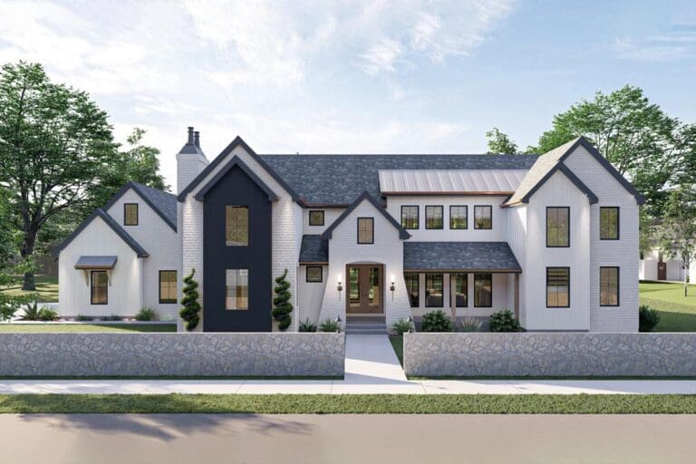 4-Bedroom 2-Story Modern Cottage House with 3-Porches (Floor Plan)