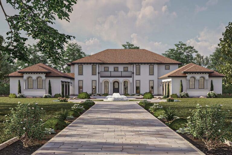 5-Bedroom 2-Story European House with Two 3-Car Garages (Floor Plan)