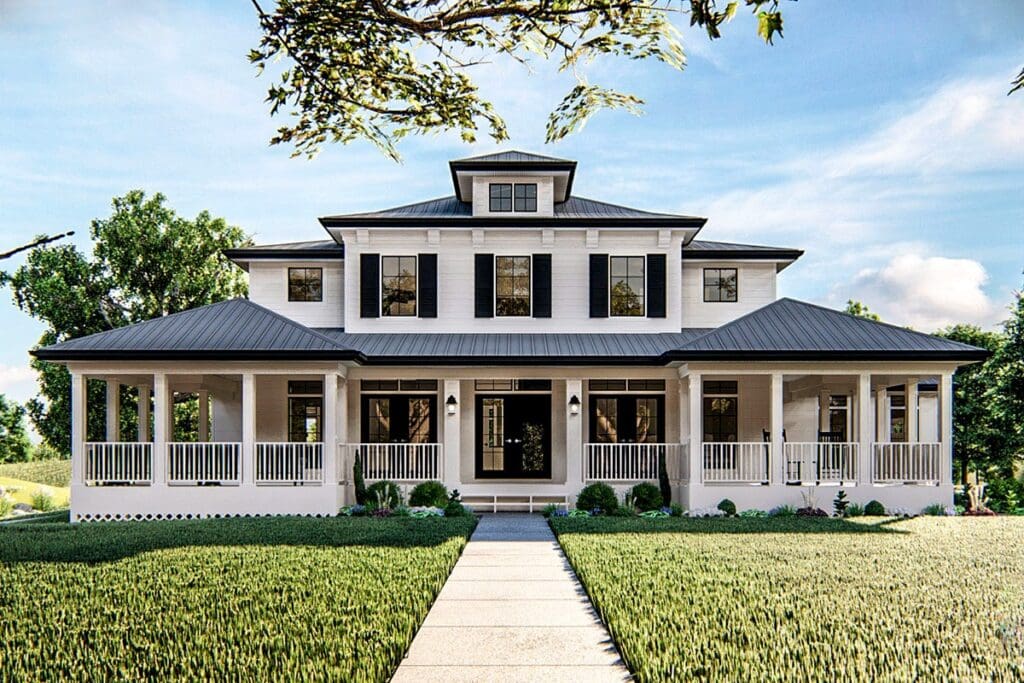 4-Bedroom 2-Story Modern Farmhouse With Open Layout and Covered Patio (Floor Plan)