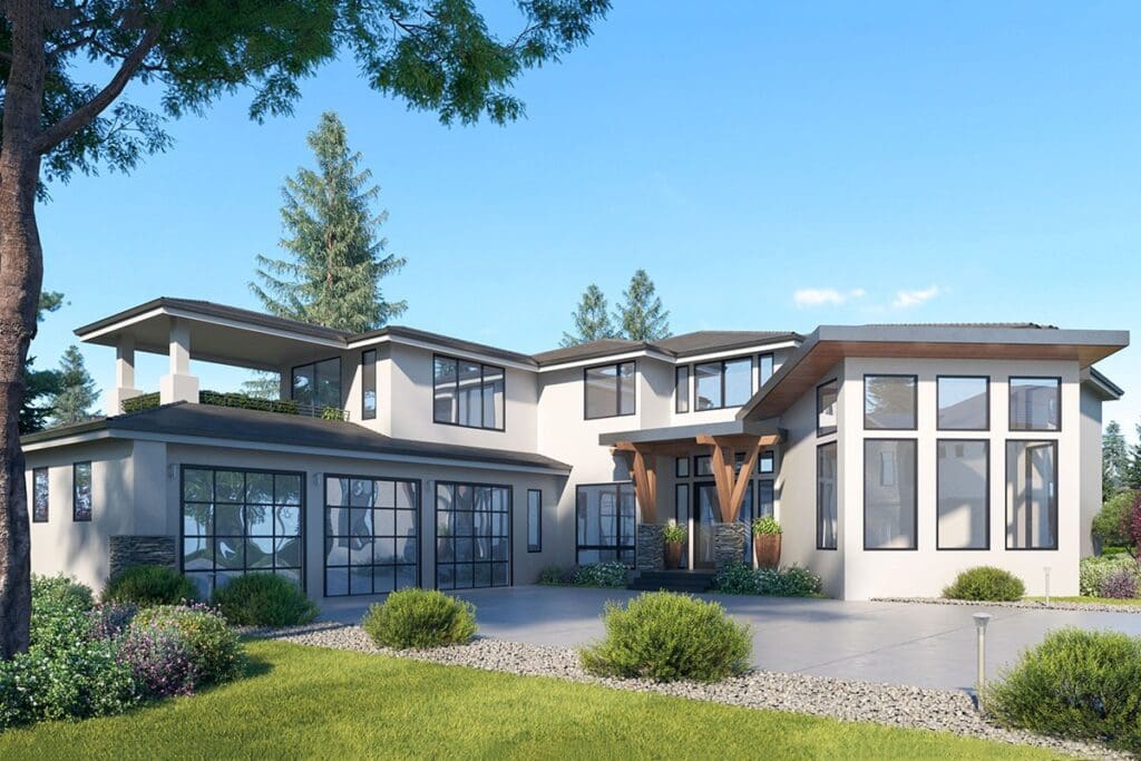 Dual-Story 6-Bedroom Contemporary Home with Home Office and Recording Studio (Floor Plan)