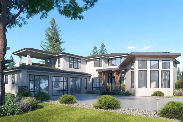 Dual-Story 6-Bedroom Contemporary Home with Home Office and Recording Studio (Floor Plan)